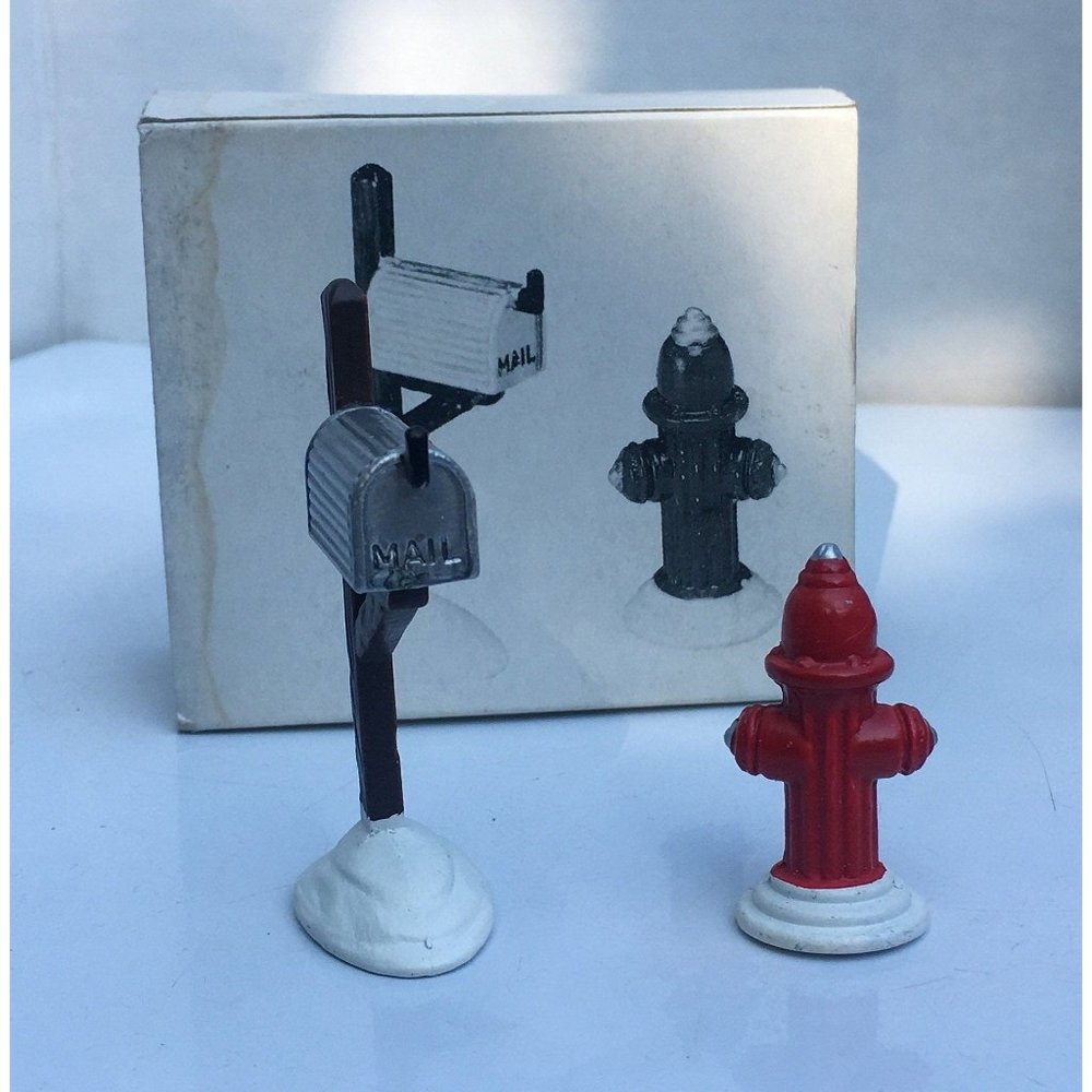 Dept 56 Fire Hydrant & Mailbox Original Snow Village Accessory From 1988